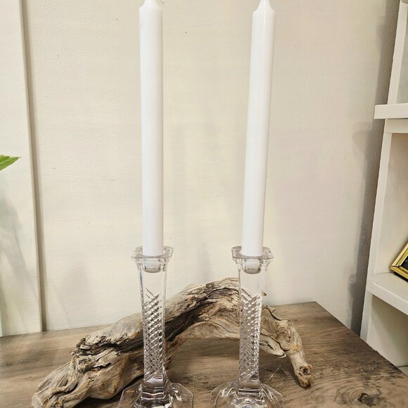 3 For 45 💗✨️Vintage Crystal Candlestick Holders – Set of 2 – EUC - Picture 3 of 5
